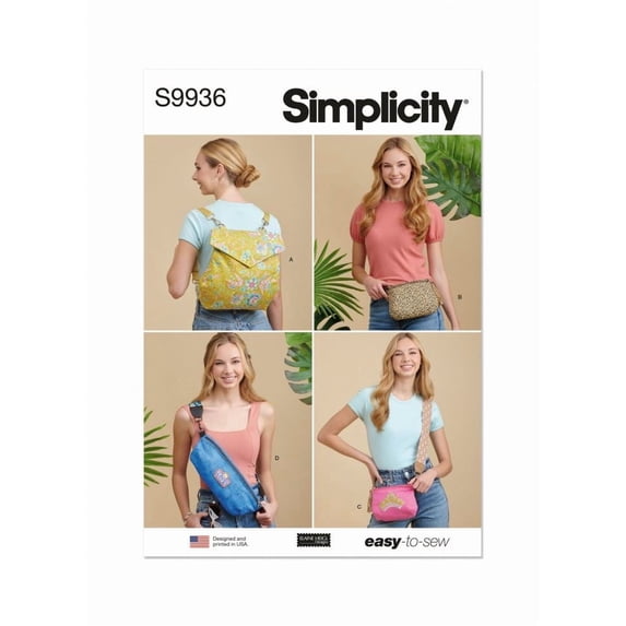 Simple Parten Simplicity Paper Sewing Pattern 9936 - Bags - Walmart.com