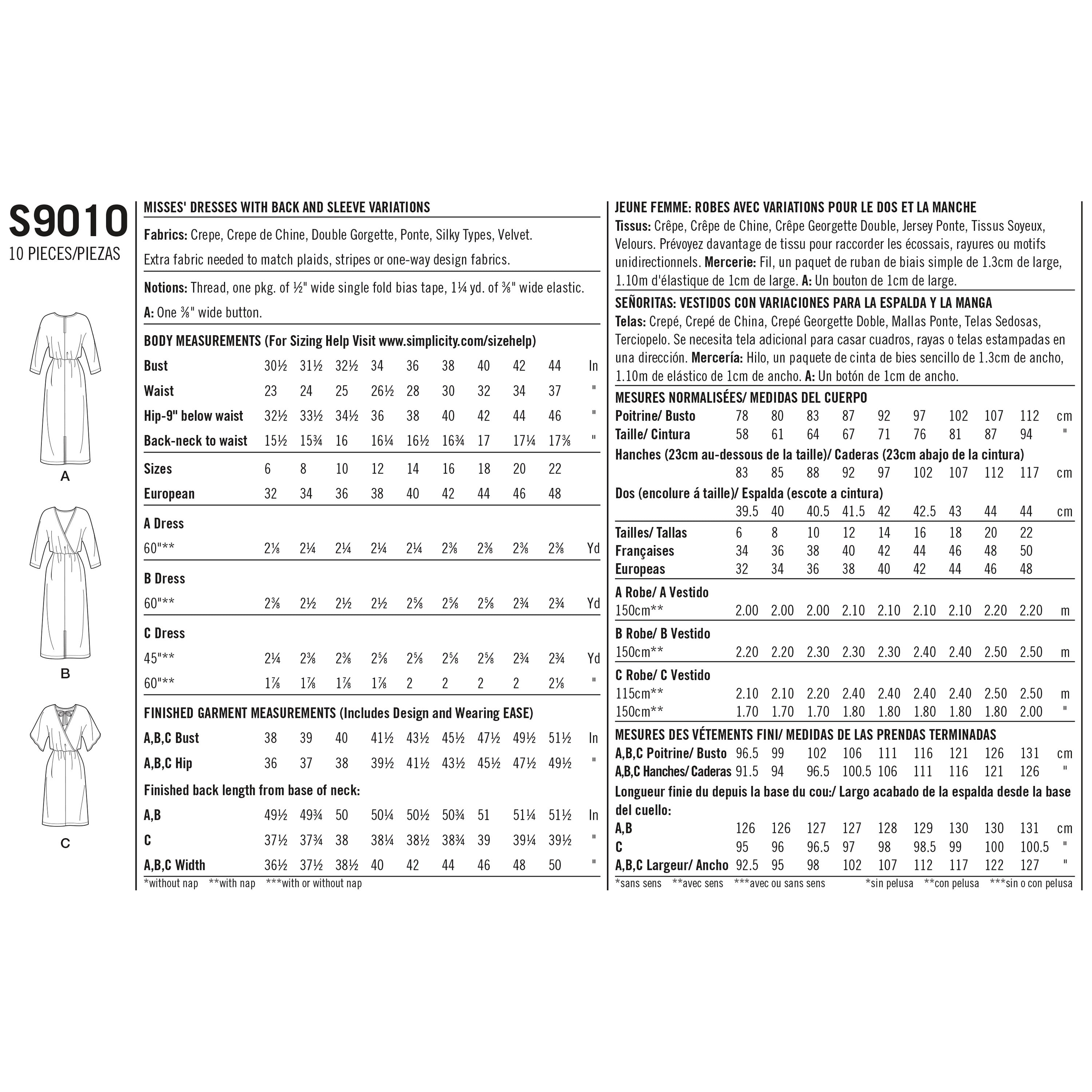 Simplicity Pattern: EASY-TO-SEW, Simplicity Sewing Pattern S9010 Misses ...