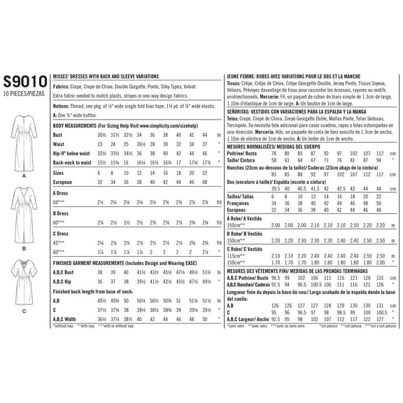 Simplicity Pattern: EASY-TO-SEW, Simplicity Sewing Pattern S9010 Misses' Dresses with Length Variation Sizes R5 (14-16-18-20-22)