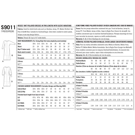 Simplicity Pattern: EASY-TO-SEW, Simplicity Sewing Pattern S9011 Misses' Knit Pullover Dresses Sizes H5 (6-8-10-12-14)