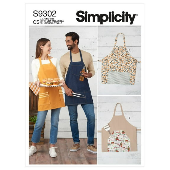 Simplicity Paper Sewing Pattern 9302 - Aprons for Men, Women
