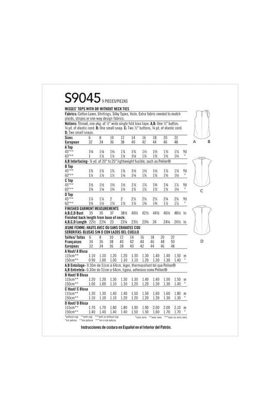 Simplicity Patterns SS9045R5 14-20 Womens T-Shirts Paper, Various Colors