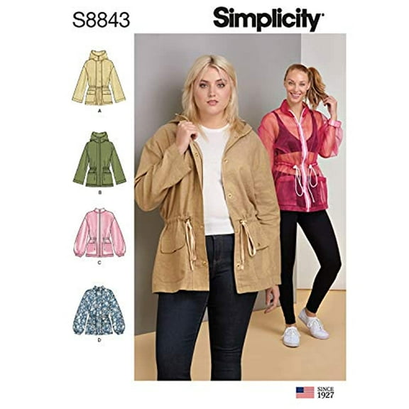 Simplicity Patterns US8843AA 2XS-Medium Misses Anorak Jacket