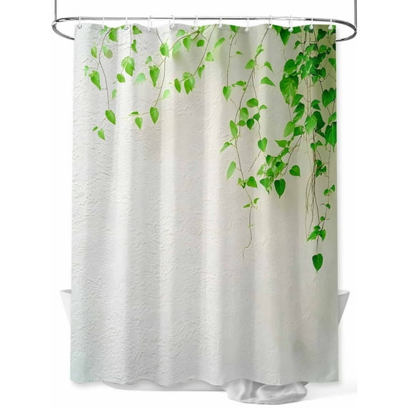 Simplicity Plant Shower Curtain Set ,Waterproof Fabric Shower Curtains Leaf Vine Wall Scenery Shower Curtains for Bathroom,Bathroom Decor 54x"78"