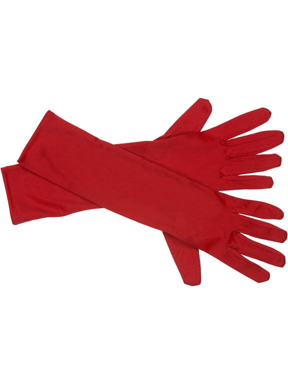 Satin Super Hero Gloves-Red