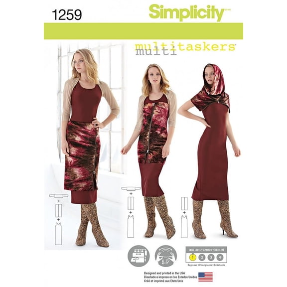Simplicity Sewing Pattern 1259 - Jackets, Dresses and Skirts for Women - A (XXS-XS-S-M-L-XL-XXL) - Easy