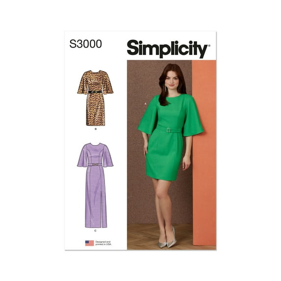 Simplicity Sewing Pattern 3000 - Misses' and Women's Dress In Three Lengths, Size: AA (10-12-14-16-18)