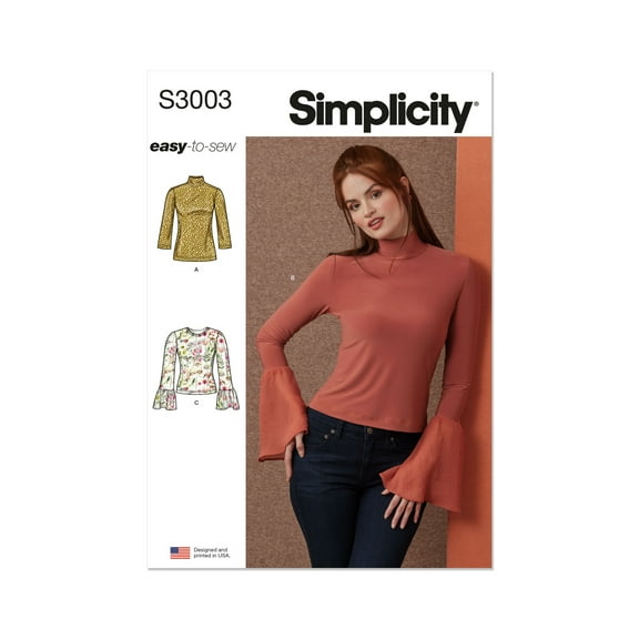 Simplicity Sewing Pattern 3003 - Misses' Knit Tops, Size: H5 (6-8-10-12-14)