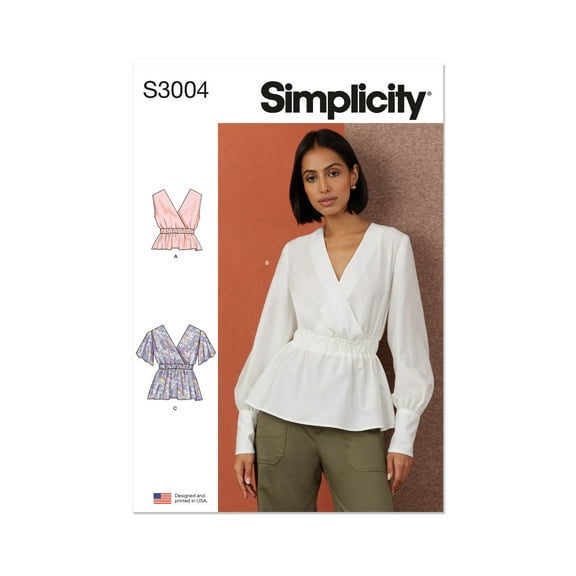 Simplicity Sewing Pattern 3004 - Misses' Top with Sleeve Variations, Size: H5 (6-8-10-12-14)
