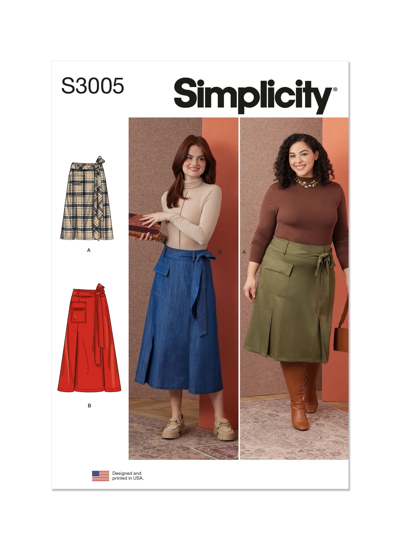 Simplicity Sewing Pattern 3005 - Misses' and Women's Skirts, Size: W3 (30W-32W-34W-36W-38W)
