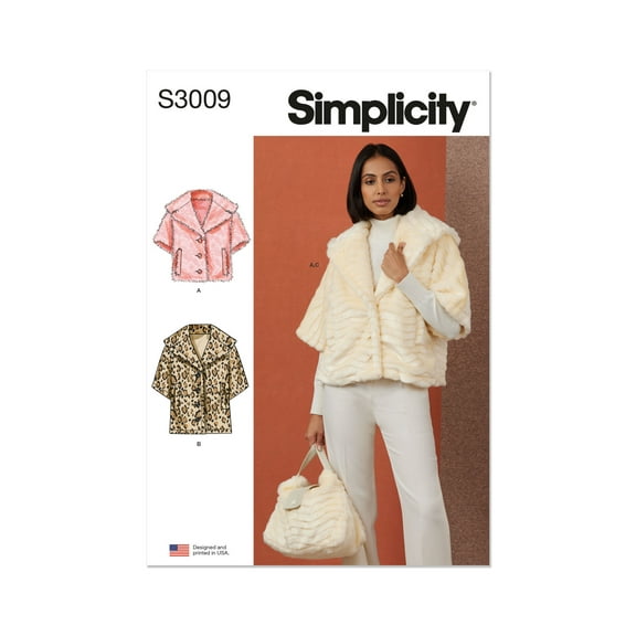 Simplicity Sewing Pattern 3009 - Misses' Jacket In Two Lengths and Bag, Size: H5 (6-8-10-12-14)
