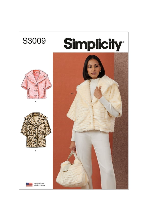 Sewing Pattern 3009 - Misses' Jacket In Two Lengths and Bag, Size: H5 (6-8-10-12-14)