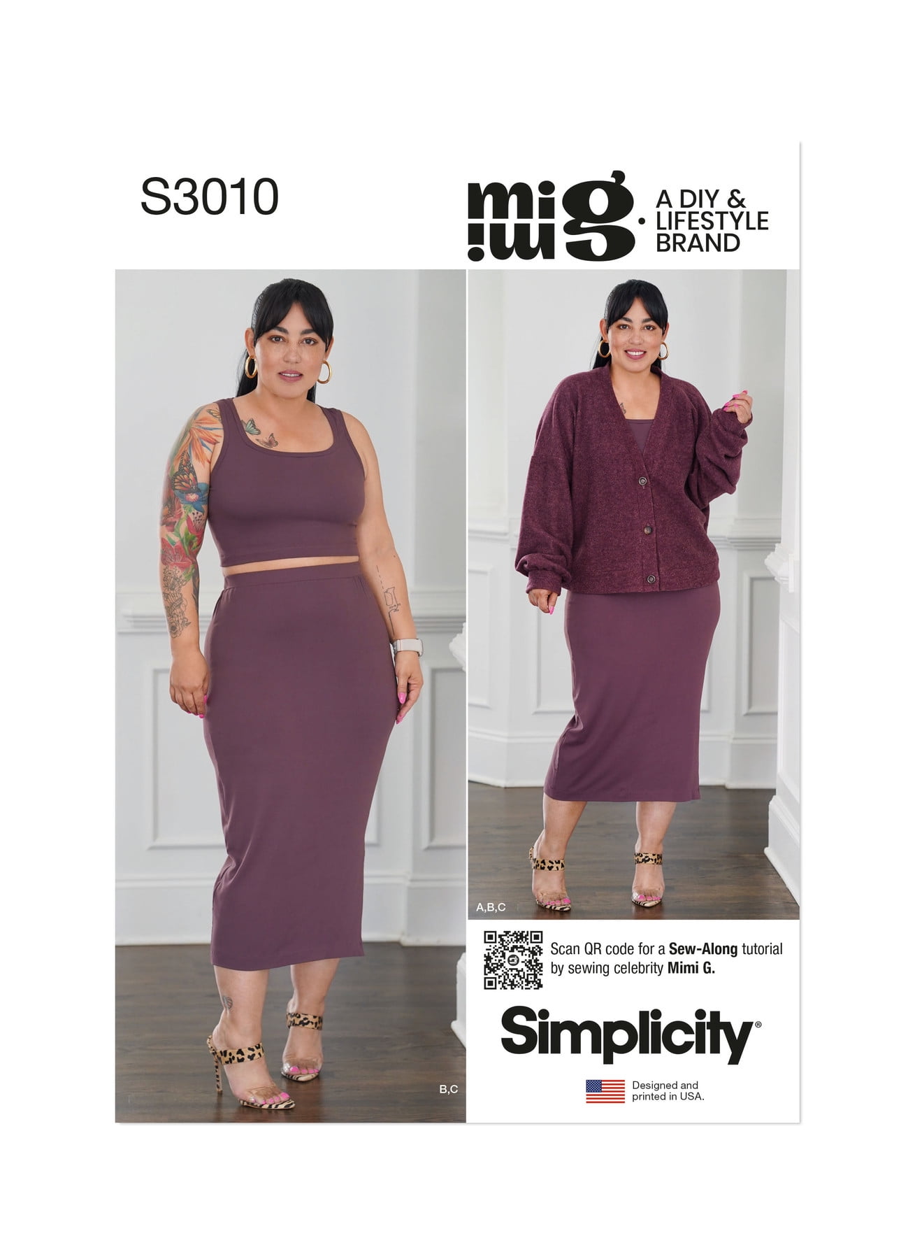 Simplicity Sewing Pattern 3010 - Misses' Knit Cardigan, Tank Top and Skirt by Mimi G Style, Size: K5 (8-10-12-14-16)