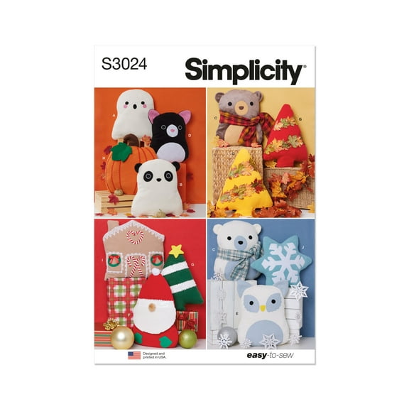 Simplicity Sewing Pattern 3024 - Seasonal Throw Pillows, Size: OS (One Size)