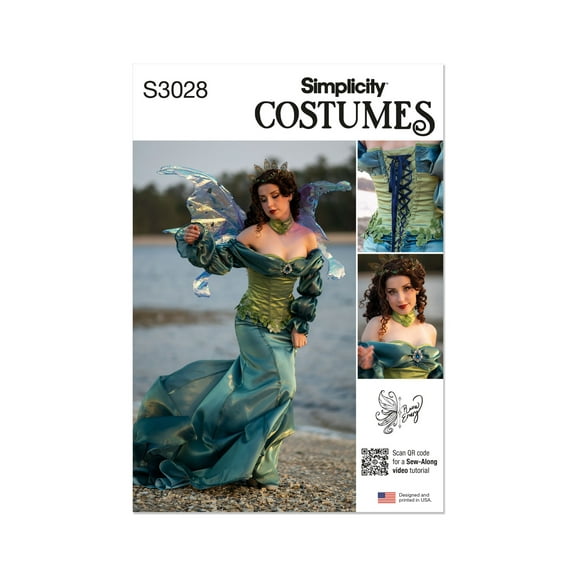 Simplicity Sewing Pattern 3028 - Misses' Fantasy Costume by Raine Emery, Size: U5 (16-198-20-22-24)
