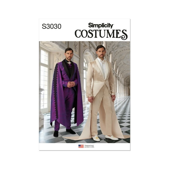Simplicity Sewing Pattern 3030 - Men's Costume Suits, Size: BB (44-52)