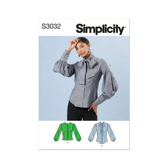 Simplicity Sewing Pattern 3032 - Misses' Blouses, Size: Y5 (18-20-22-24-26)