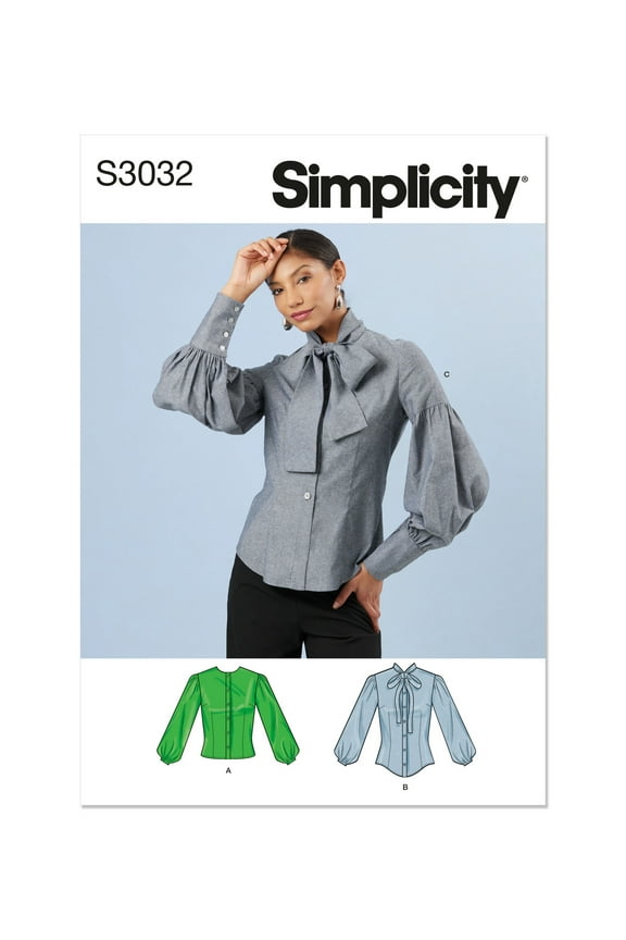 Sewing Pattern 3032 - Misses' Blouses, Size: Y5 (18-20-22-24-26)