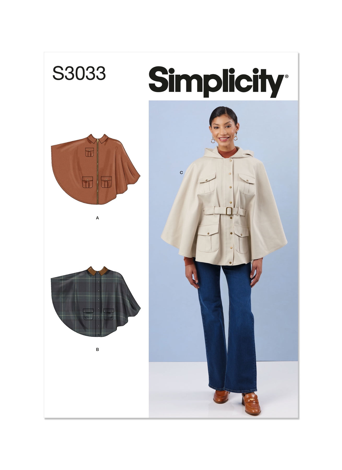 Simplicity Paper Sewing Pattern 3033 - Capes for Women - Walmart.com