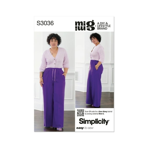 Simplicity Sewing Pattern 3036 - Misses' Pants by Mimi G Style, Size: K5 (8-10-12-14-16)