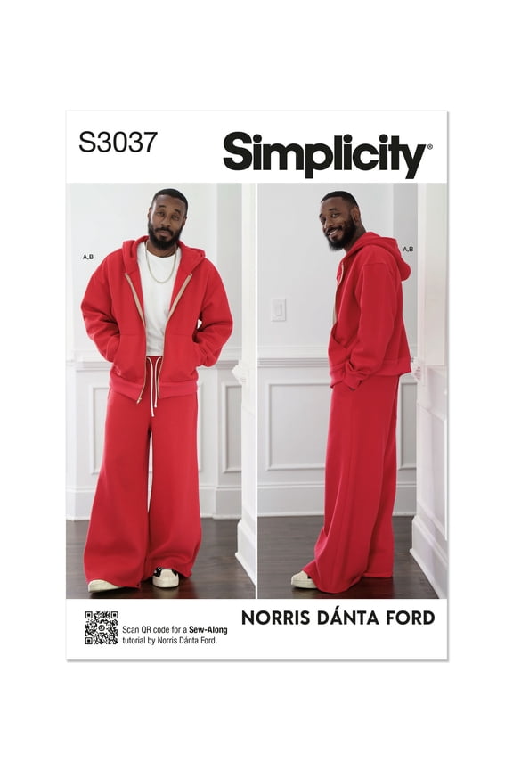Sewing Pattern 3037 - Men's Sweatshirt and Sweatpants by Norris Dnta Ford, Size: A (S-XXL)