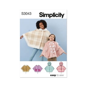 Simplicity Sewing Pattern 3043 - Children's and Girls' Ponchos, Size: HH (3-4-5-6)