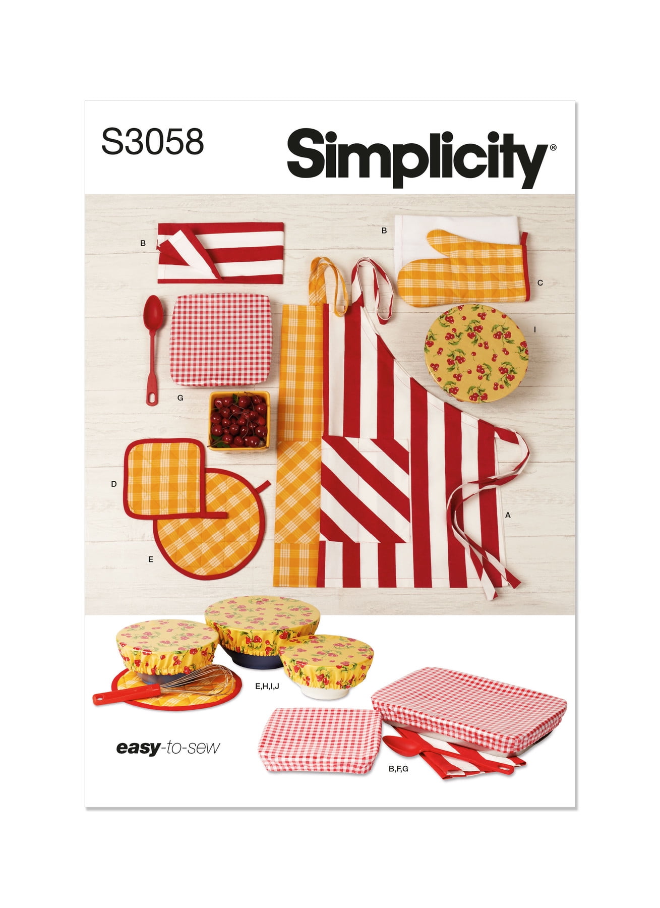 Simplicity Sewing Pattern 3058 - Apron in One Size and Kitchen Accessories, Size: OS (One Size)