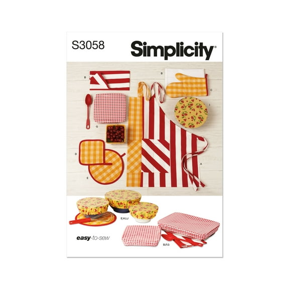 Simplicity Sewing Pattern 3058 - Apron in One Size and Kitchen Accessories, Size: OS (One Size)