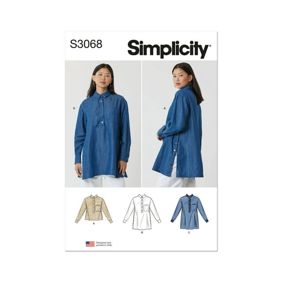 Simplicity Sewing Pattern 3068 - Misses' Top and Tunics, Size: A (XS-XXL)