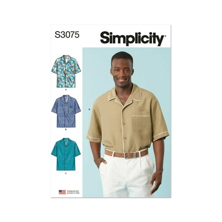 Simplicity Sewing Pattern 3075 - Men's Shirt, Size: A (S-XXL)