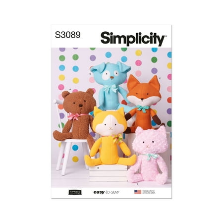 Simplicity Sewing Pattern 3089 - Plush Pets by Elaine Heigl Designs, Size: OS (One Size)
