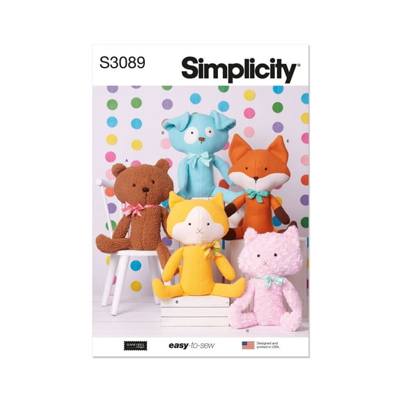 Simplicity Sewing Pattern 3089 - Plush Pets by Elaine Heigl Designs, Size: OS (One Size)