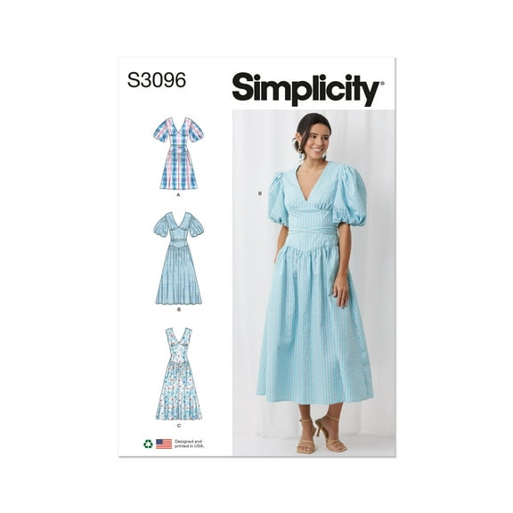 Simplicity Sewing Pattern 3096 - Misses' and Women's Dress with Length and Sleeve Variations, Size: BB (20W-22W-24W-26W-28W)
