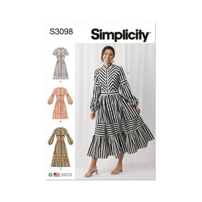 Simplicity Sewing Pattern 3098 - Misses' Dress with Sleeve and Length Variations, Size: U5 (16-198-20-22-24)