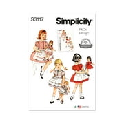 Simplicity Sewing Pattern 3117 Dresses, Aprons, Toys, Doll Clothes, Vintage Style for Kids - Intermediate
