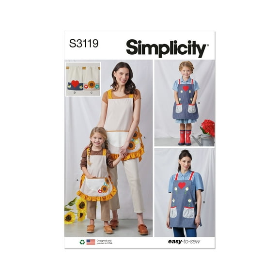 Simplicity Sewing Pattern 3119 - Children and Misses' Aprons and Kitchen Accessories, Size: A (S-L / S-L)