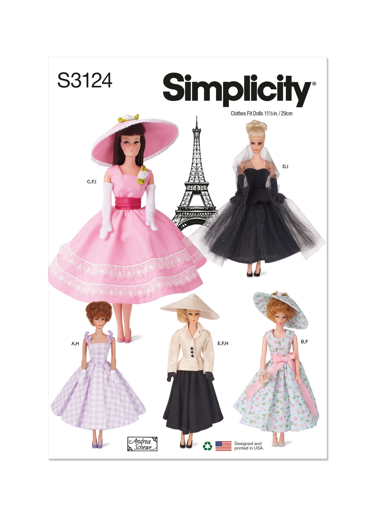 Simplicity Paper Sewing Pattern 3124 - Doll Clothes - Walmart.com