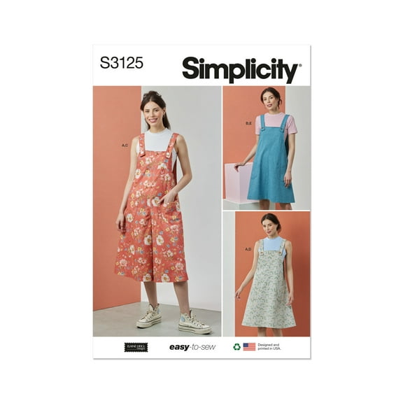 Simplicity Sewing Pattern 3125 - Misses' Knit Tops, Overalls and Jumper by Elaine Heigl Designs, Size: K5 (8-10-12-14-16)