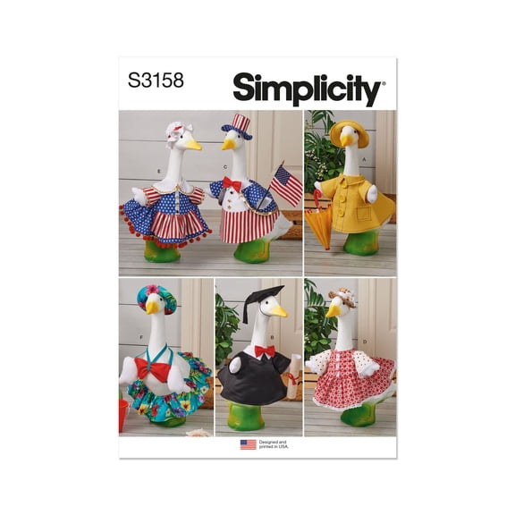 Simplicity Sewing Pattern 3158 - Clothes for Porch and Lawn Geese, Size: OS (One Size)