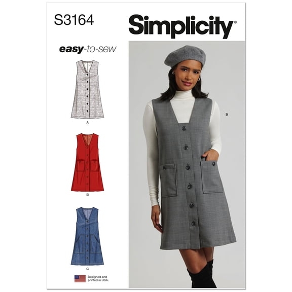 Simplicity Sewing Pattern 3164 - Misses' and Miss Petite Jumper, Size: D5 (4-6-8-10-12)