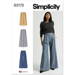 Simplicity Sewing Pattern 3170 -Misses' Wide Leg Pleated Pants with Length and Waistband Variations, Size: K5 (8-10-12-14-16)