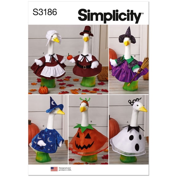 Simplicity Sewing Pattern 3186 - Porch Geese Clothes for Fall Holiday, Size: OS (One Size)