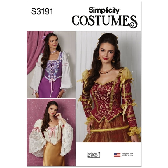 Simplicity Sewing Pattern 3191 - Misses' Costume Corsets by Andrea Schewe, Size: Y5 (18-20-22-24-26)
