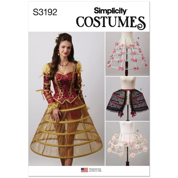 Simplicity Sewing Pattern 3192 -Misses' Costume Cage Crinolines and Panniers, Size: K5 (8-10-12-14-16)