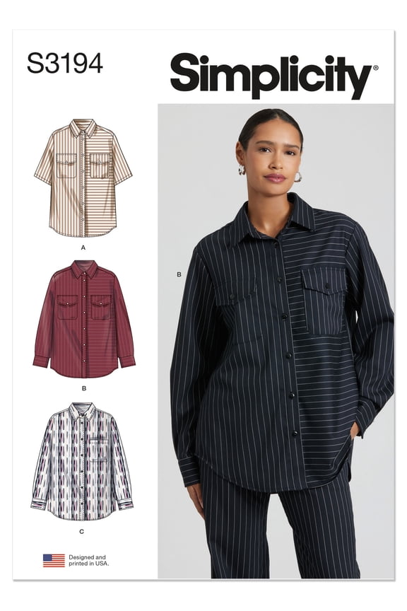 Sewing Pattern 3194 - Misses' Shirt with Sleeve Variations, Size: A (XS-XXL)
