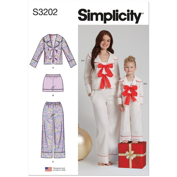 Simplicity Sewing Pattern 3202 - Children's and Misses' Lounge Top, Shorts and Pants, Size: A (S-L/XS-L)