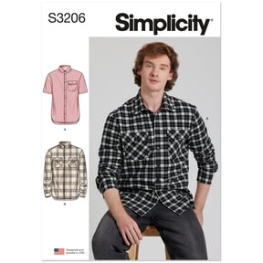 Simplicity Sewing Pattern 3206 - Shirts and Tops for Men - AA (34-36-38-40-42) - Intermediate
