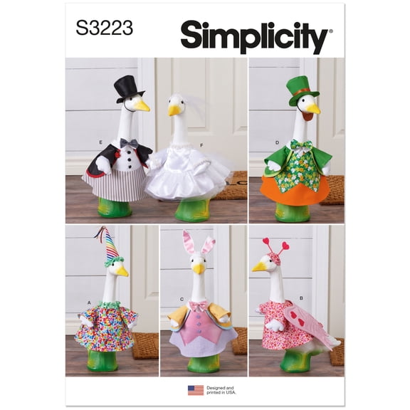 Simplicity Sewing Pattern 3223 -Spring Holidays and Special Occasions Porch Geese Clothes, Size: OS (One Size)