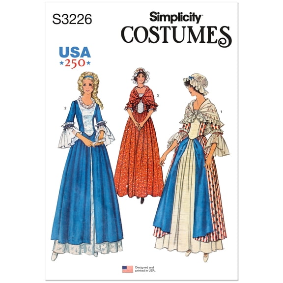 Simplicity Sewing Pattern 3226 - Misses' Colonial Patriots Costumes, Size: H5 (6-8-10-12-14)