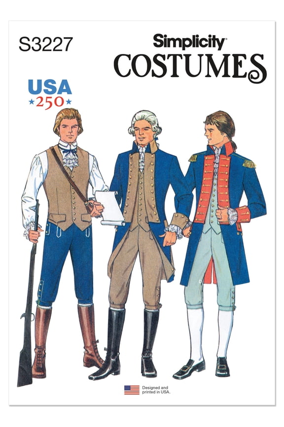 Sewing Pattern 3227 - Men's Continental Uniform Costumes, Size: AA (34-42)
